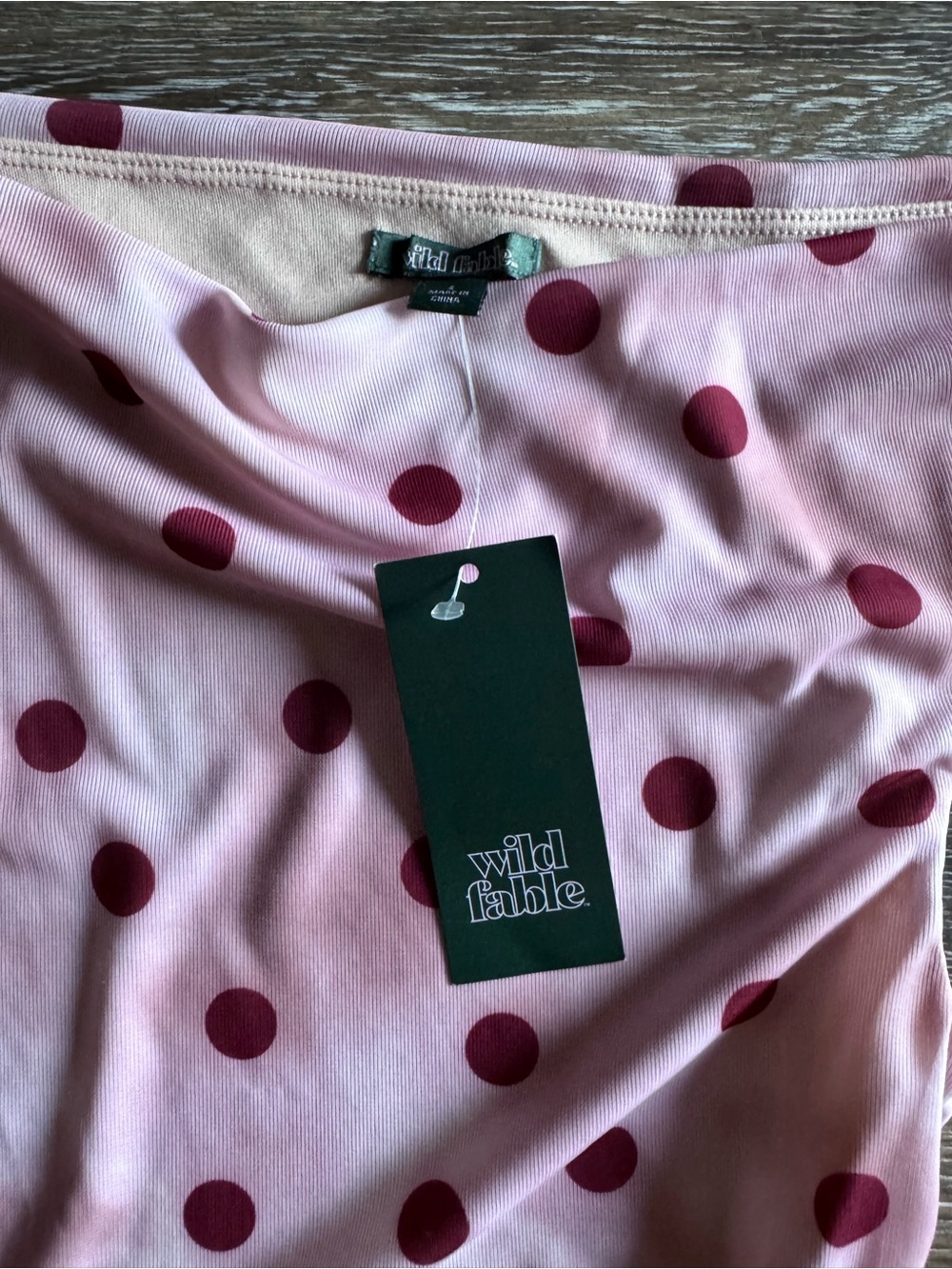 Wild-fable Pink Polka Dot Dress off the shoulder - Picture 5 of 7
